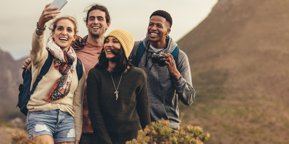 friends taking a selfie