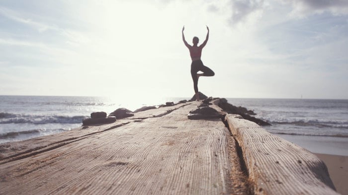 Meditation Yoga with positive affirmations and mantras during recovery